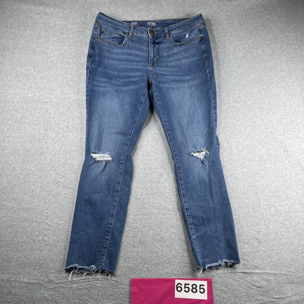 A New Approach Mid Rise Skinny Jeans Women’s Size 14 Casual Stretch Distressed